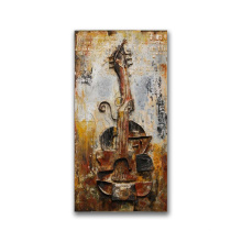 Rustic Guitar Handmade Musical Instrument Painting 3D Art